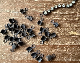 End Pieces for Rhinestone Chain pronged cup with loop