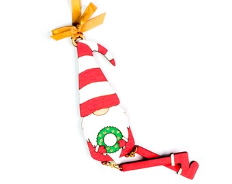 Leggy Gnome Ornament - Holiday Gnome with long dangling legs