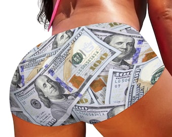 TMMG USA Money 100 Bill Print Hot Pant