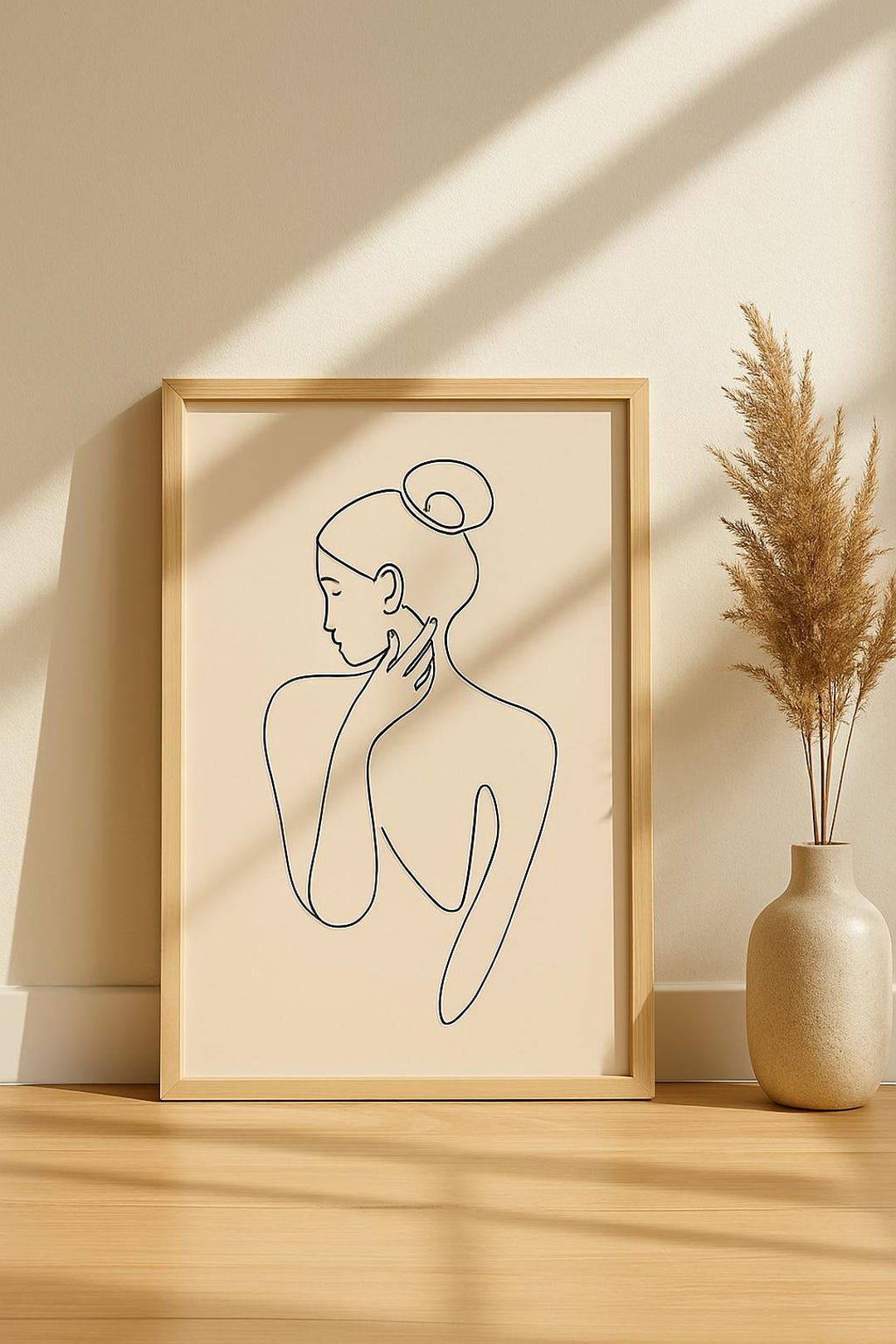 Minimalist Female Line Art Print – Elegant One Line Drawing Wall Art - Etsy