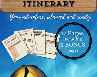 Camping Trip Planner | 17-Page Itinerary, Budget, Checklist (Digital Download)