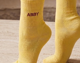 Personalized Embroidered Tennis Socks, Custom Initials Socks, Team & Club Sports Socks, Corporate,  Sports Teams Gift