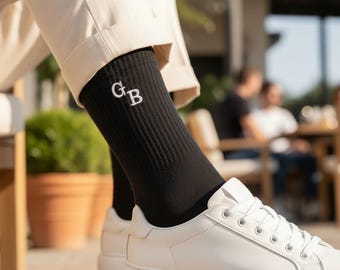 Personalized Embroidery Name Tennis Socks, Custom Initials Socks, Team & Club Sports Socks, Corporate,  Sports Teams Gift