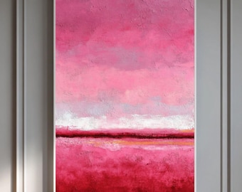 Abstract Pink Landscape Art Print: Rothko Style Color Field, Modern Wall Decor