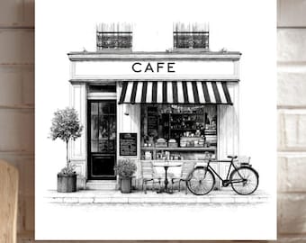Vintage French Cafe Poster: Parisian Bistro Art