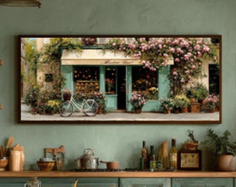 Vintage Parisian Bakery Canvas Art: Shabby Chic French Decor