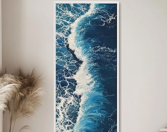 Abstract Ocean Wave Canvas Art: Modern Coastal Wall Decor