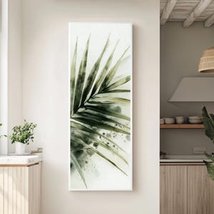 Watercolor Palm Leaf Print: Minimalist Green Botanical Art