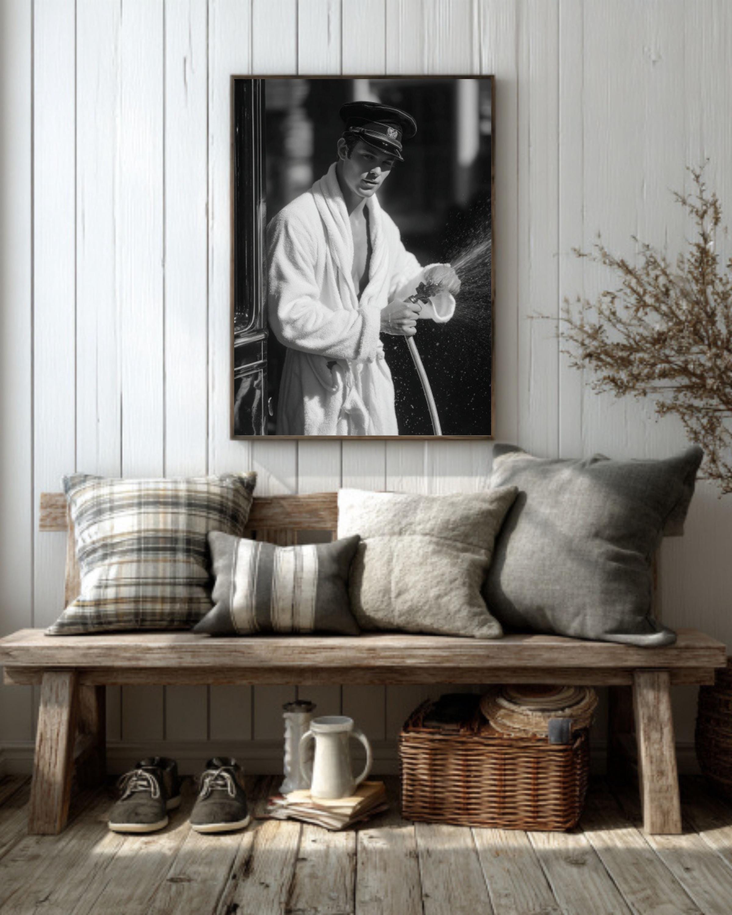 Vintage Photography Print: Happy Young Man in Bathrobe - Hurrell & Tom ...