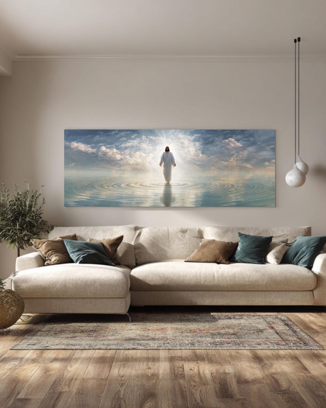 Jesus Walking on Water Canvas: Christian Religious Wall Art - Etsy
