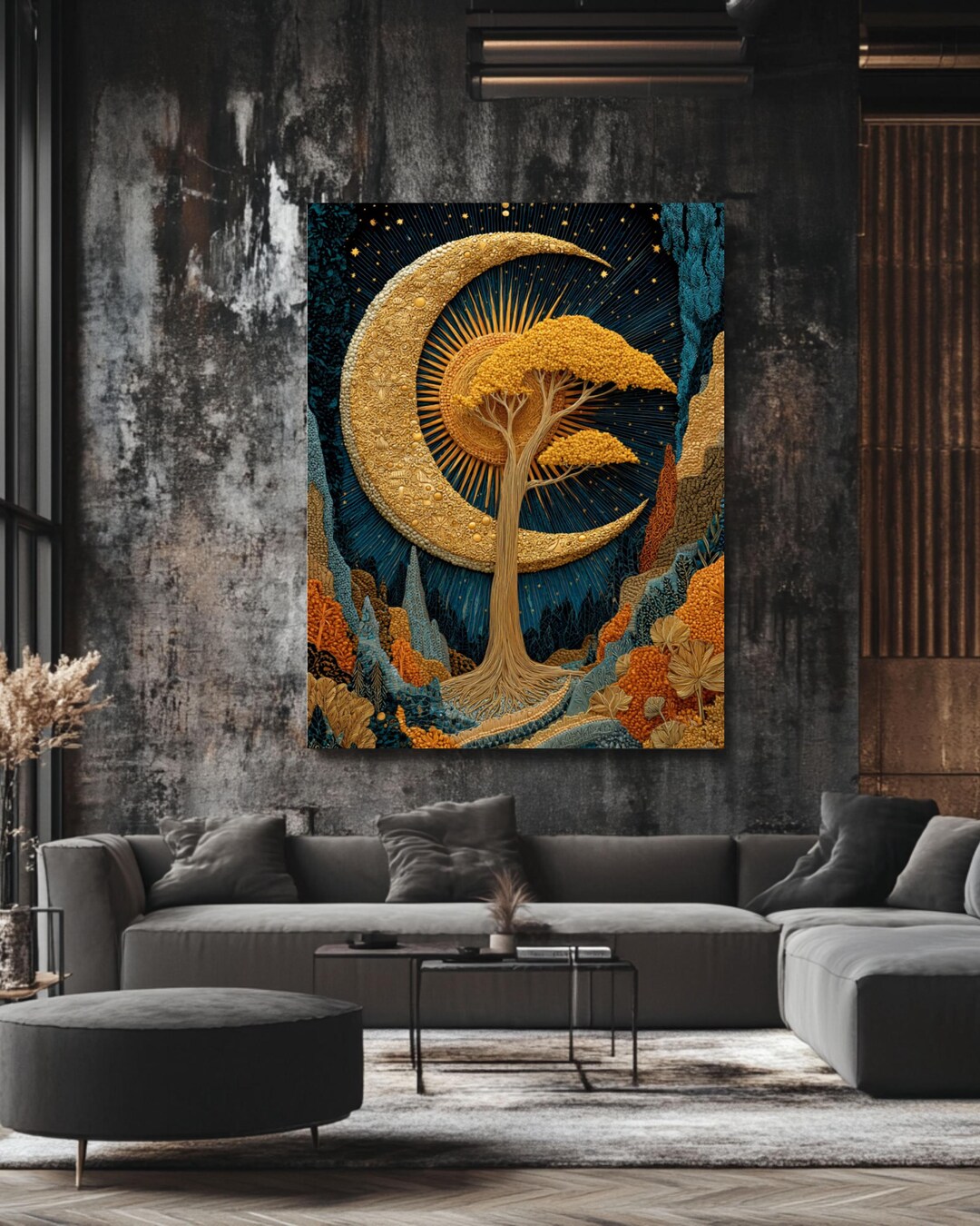 Mystical Moon & Sun Art Print: Enchanted Forest Celestial Wall Decor - Etsy