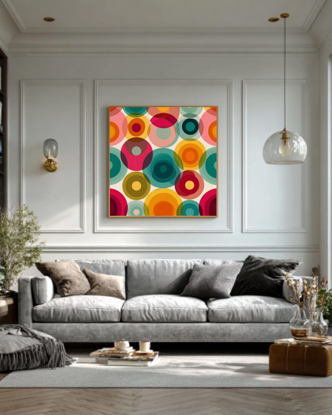 Psychedelic Color Grid Art Print – Vibrant Circle Gradient Design - Etsy
