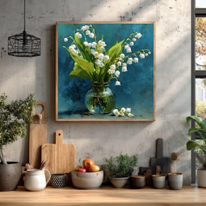 Lily of the Valley Art Deco Print: Vintage Floral Canvas or Poster