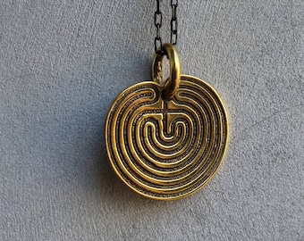 Labyrinth, Labyrinth Anhänger, Mystischer Schmuck, Witchy Schmuck, Spiritueller Schmuck, Heiliges Symbol, Heidnisches Symbol, Pagan Anhänger, Boho