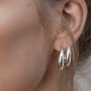 Silver Hoops, Pirate Hoops, Pirate Hoop Earrings, Hoop Earrings, Silver Hoop Earrings, Minimalist Earrings, Girlfrind Gift