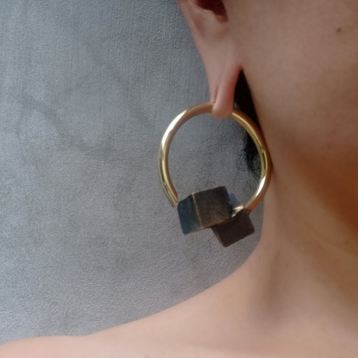 Pyrite Ear Weights Stretched Ears Hanging Weights Body Etsy