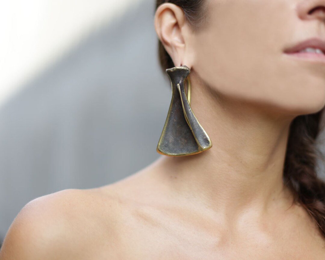 Brass Ear Weights Brass Hanging Weights Stretched Ears Etsy