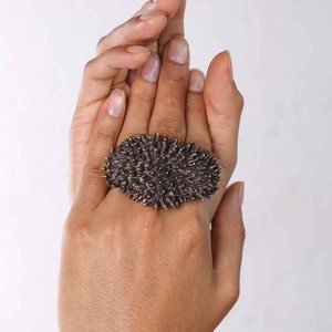 Spike Ring, Multifinger Ring, Gold Ring, Chunky Ring, Big Ring, Durian, Spikey Ring, Punk Ring, Punk Jewelry, Durian Ring, 3 Finger Ring image 4