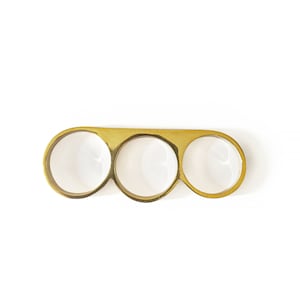 Gold Multifinger Ring, Minimal Ring, Gold 3 Finger Ring, Gold Triplet Ring, Triplet Ring, Gold Ring, Gold Ring, Three Finger Ring, Gold Ring image 6