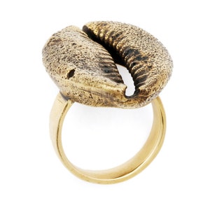 Cowrie Shell Ring, Gold Shell Ring, Seashell Ring, Shell Jewelry, Gold Shell Ring, Gold Ring, Cowrie Ring, Gold Plated Ring, Gold Ring