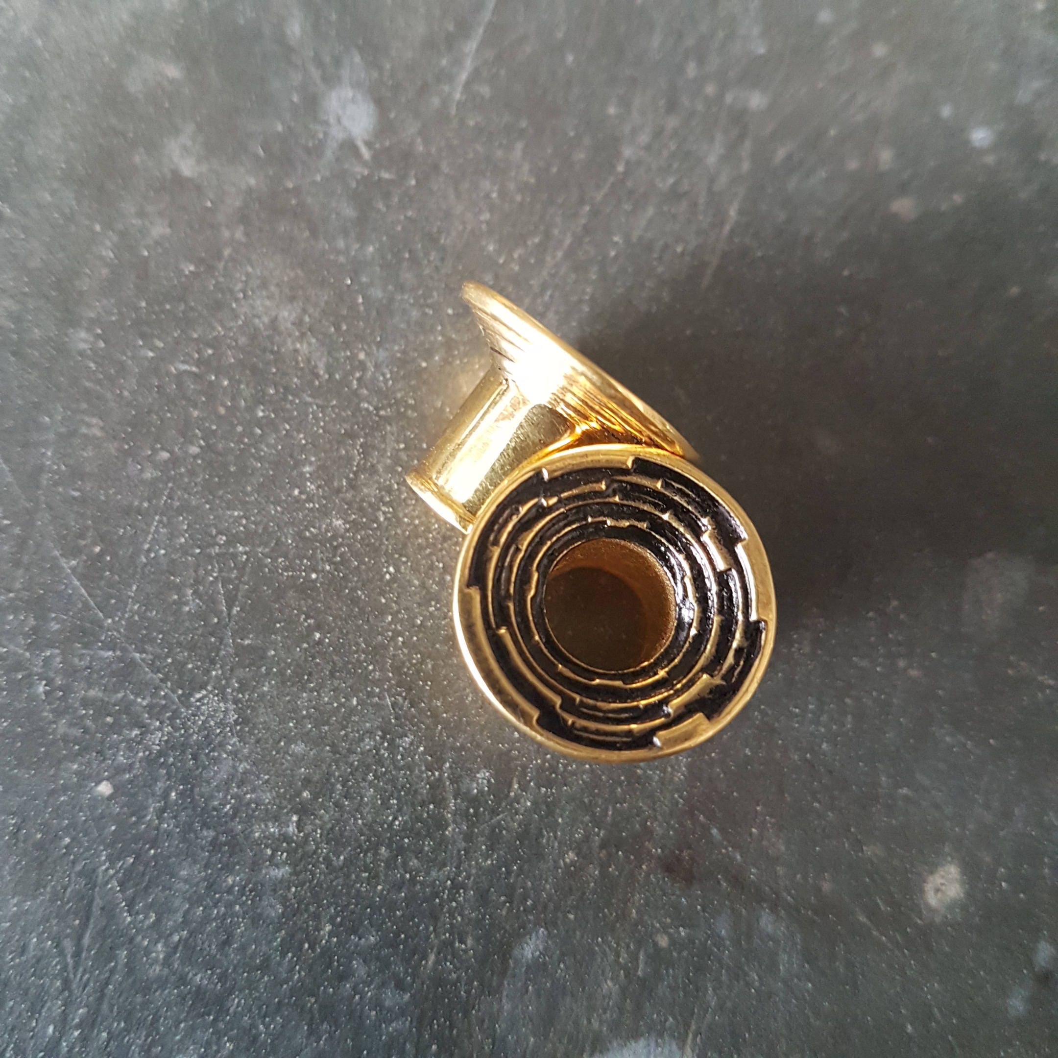 Step Tunnels Plugs Stretched Lobes 22K Gold Plated Tunnels Etsy