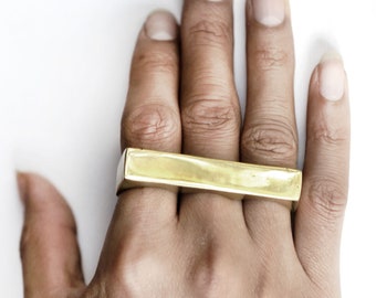 Anillo de oro Anillo de varios dedos Anillo de tres dedos - Etsy España