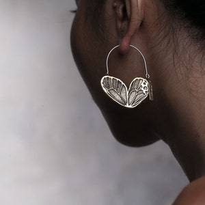 Butterfly Wing Earrings, Bohemian Jewelry, Statement Earrings, Boho Earrings, Butterfly Earrings, Butterfly Wing, Butterfly Jewelry, Hoops image 3