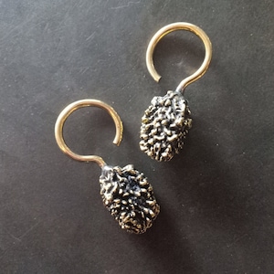 Brass Ear Weights, Stretched Ears, Hanging Weights, Body Jewelry, Brass Weights, Rudra Earrings, Rudra Jewelry, Seed Jewelry, Brass Earrings