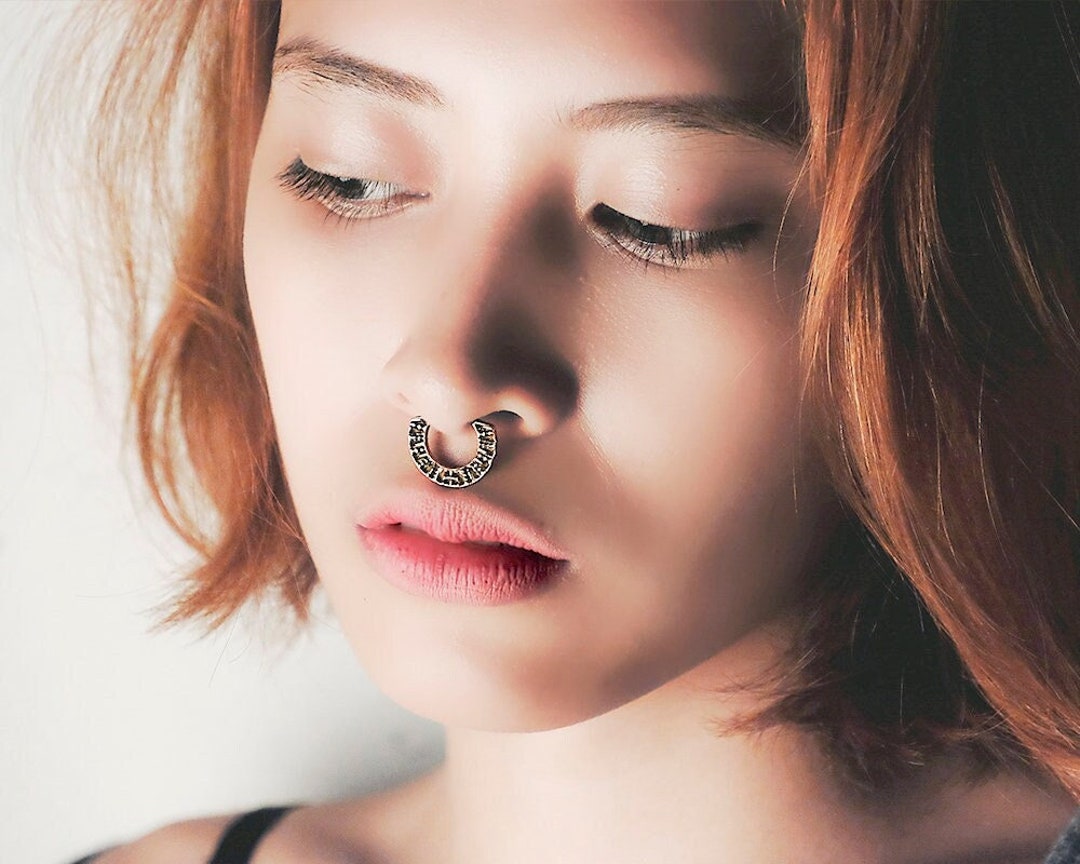 Septum Nose Hoops 18 Gauge Gold Septum Ring Nose Pin 24k
