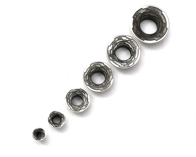 Step Tunnels, Sterling Silver Plugs, Stretched Lobes, Gauged Body