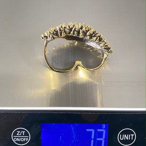 Spike Ring, Multifinger Ring, Gold Ring, Chunky Ring, Big Ring, Durian, Spikey Ring, Punk Ring, Punk Jewelry, Durian Ring, 3 Finger Ring image 9