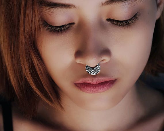 Hoop Nose Ring Septum Body Piercing Jewelry （2Pcs 16G Diameter 7mm Silver )  - Walmart.com
