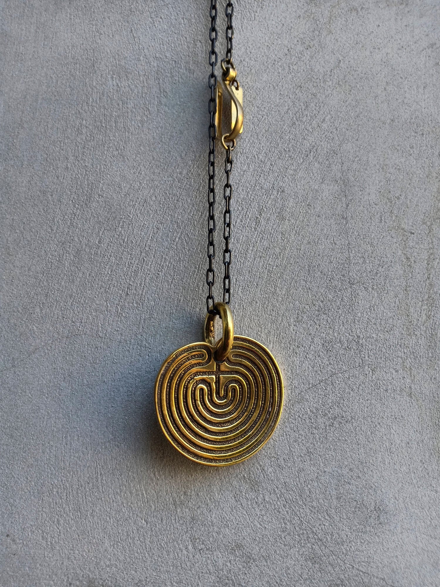 Labyrinth Labyrinth Pendant Mystical Jewelry Witchy Etsy