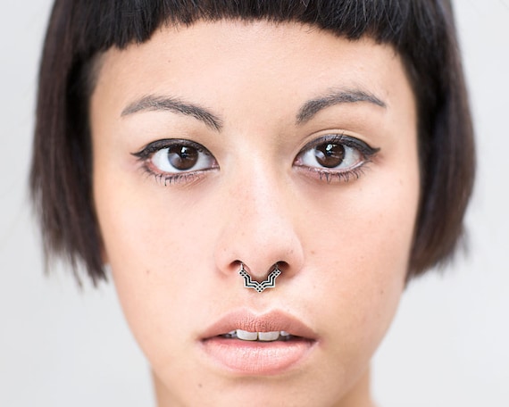 Septum Jewelry Nose Ring Septum Clicker Sterling Silver Septum