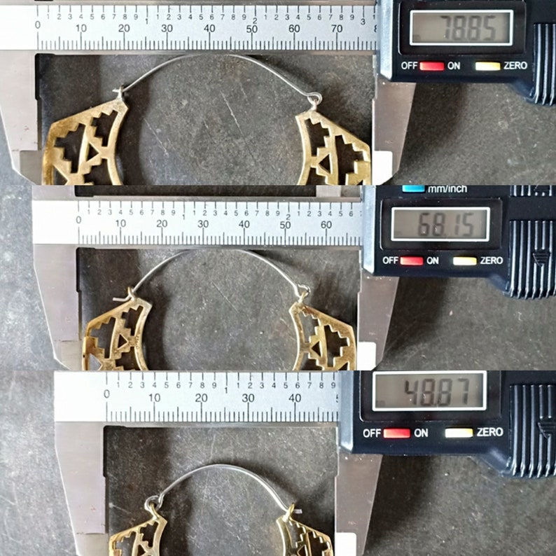 Brass Hoops Geometric Earrings Brass Earrings Gold Earrings Gold Hoops Hoop Earrings Big Earrings Boho Jewelry Statement Earrings