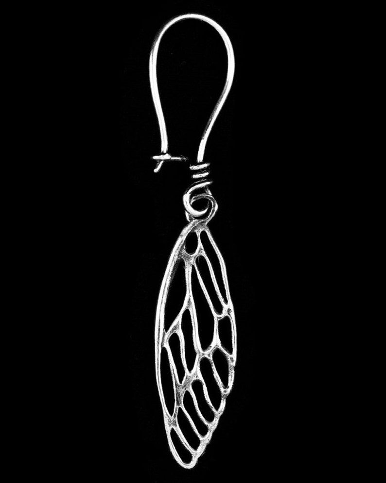 Cicada Wing, Wing Earrings, Cicada Jewelry, Dangle Earrings, Dainty Earrings, Silver Earrings, Wings Earrings, Wings Jewelry, Girl's Gift image 3