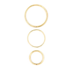 Gauged Hoops Brass, Brass Hoops, Gold Hoops, Thick Hoops, Big Hoops, Brass Ear Weights, Round Earrings, Big Earrings, Big Hoops image 1