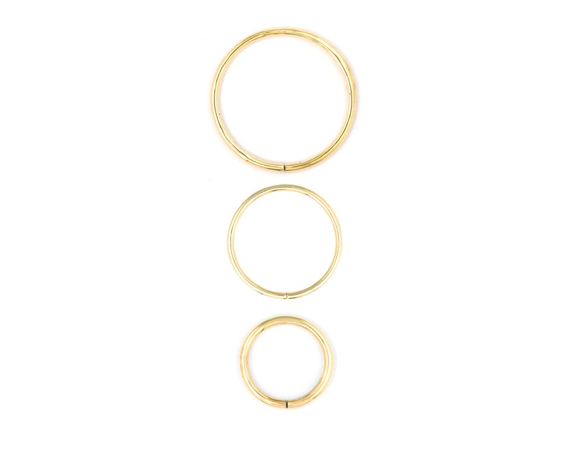 Gauged Hoops Brass, Brass Hoops, Gold Hoops, Thick Hoops, Big Hoops, Brass Ear Weights, Round Earrings, Big Earrings, Big Hoops image 1