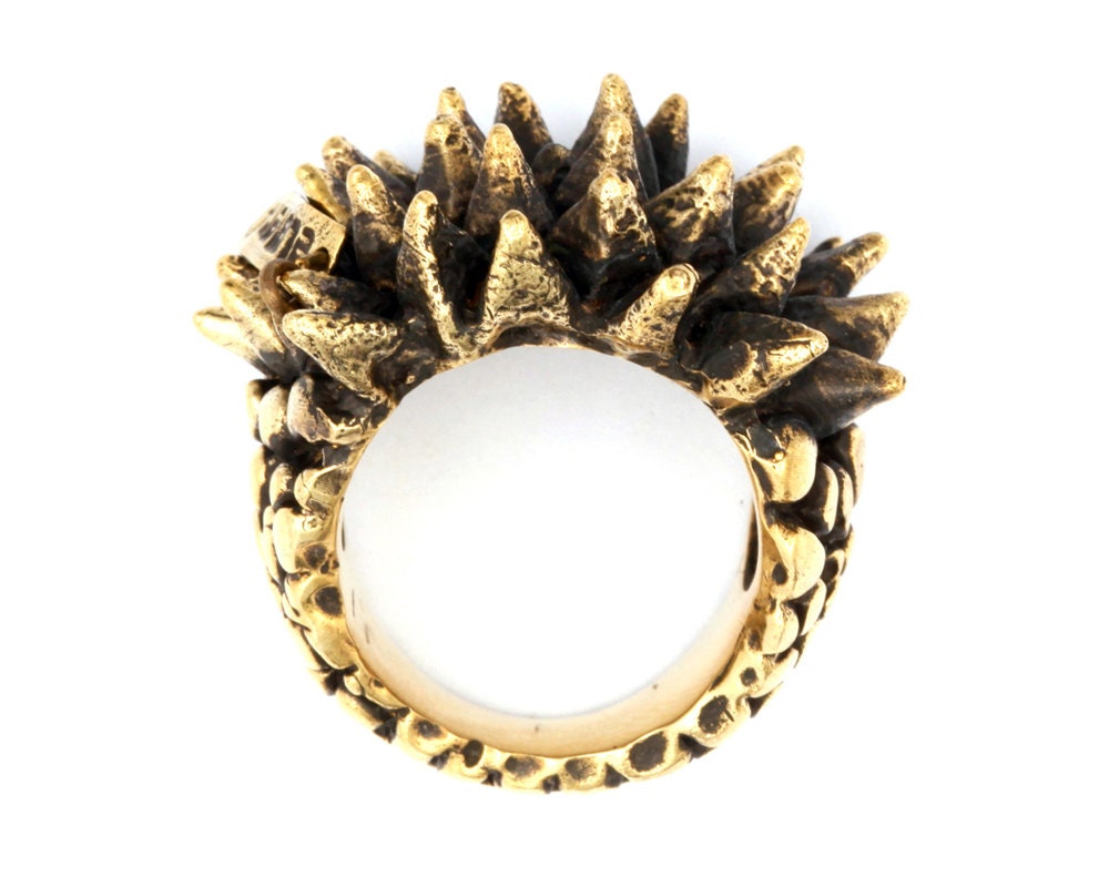 Spike Ring Spike Jewelry Gold Spike Brass Ring Gold Spike Etsy