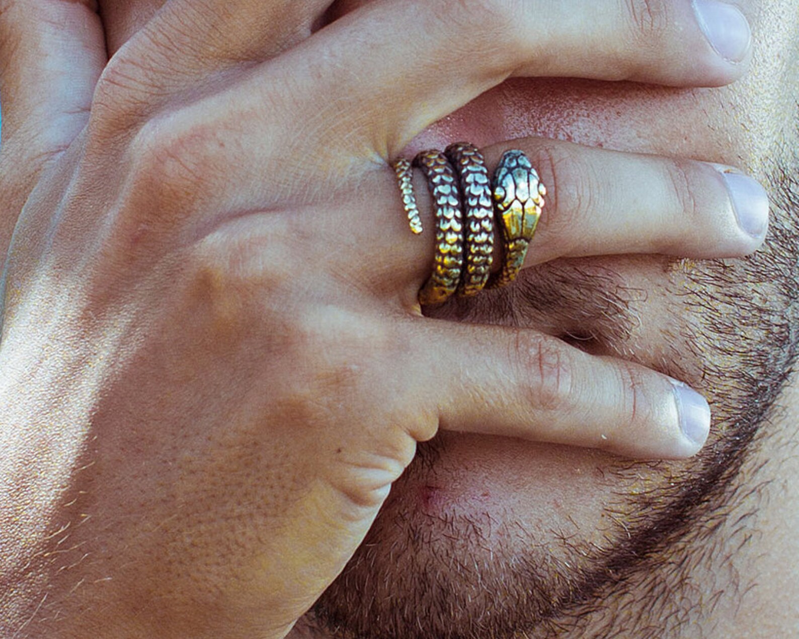 Mens Snake Ring Brass Mens Ring Gift for Men Boyfriend Etsy