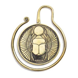 Passport to Egypt 18K Gold Plated 10x8mm Black Opal Scarab Drop Earrings