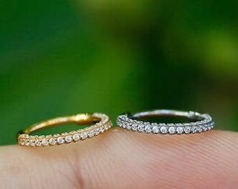 Titanium Triple Sided AAAAA+ Grade CZ Gems Hinged Septum Ring • Cartilage Hoop • Hoop Ring • Nose Hoop • Hoop Earring • Gift for Her