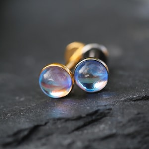 チタンムーンストーンラブレットスタッドイヤリング、プッシュピンフラットバックイヤリング、タイニートラガスイヤリング、フォワードヘリックスイヤリング、トラガスピアススタッド