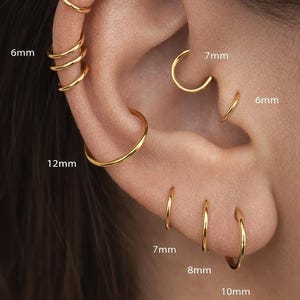 A++Grade •Titanium • One-Line Hoop • Hinged Segment Nose Ring • Septum Clicker Ring • Cartilage Hoop • Nose Ring • Helix Earring Hoop