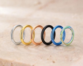 Anillo nasal de titanio con segmento articulado de 20/18/16 g, aro para tabique nasal, aros para tabique nasal, aros sin costuras, aros