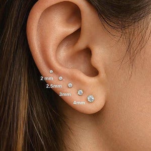 20G/18G/16G Threadless Push Pin Stud Earrings • Cartilage Earring • 2mm–4mm Tragus Helix Stud • Labret Piercing Jewelry • Titanium Earrings