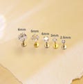 Minimalist Square Titanium Stud Earrings, Tiny Geometric Labret for Helix & Tragus, Waterproof Hypoallergenic Jewelry, Gift for Her