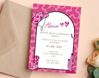 Invitación de cumpleaños para vaqueras