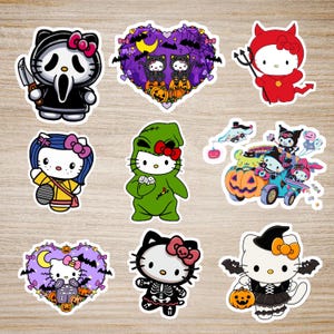 Hi kitty Halloween inspired stickers, cute Halloween kitty