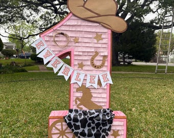 Rodeo theme custom number piñata